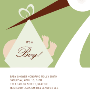 Stork Baby Shower Invitations - Lemongrass